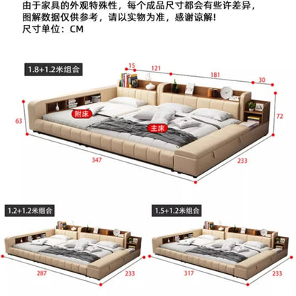 Headboards Double Bed Waterproof Minimalist Multifunctional Luxury Bed Japanese Nightstands Mobili Per La Casa Bedroom Furniture Good Vibrations