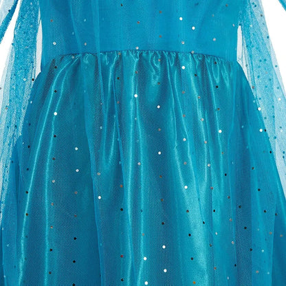 Halloween Elsa Dress for Girls Children Party Princess Costume Kids Disguise with Long Cloak Girl Snow Queen Carnival Clothes Good Vibrations