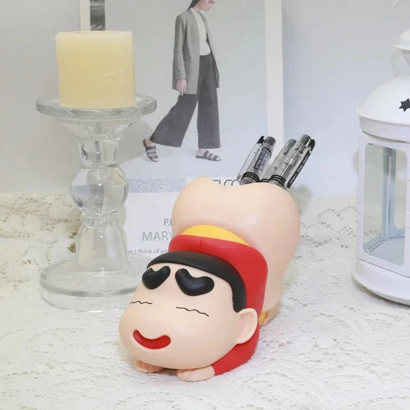 Crayon Shin-chan Pen Holder Funny Butt Desk Organizer Gift for Best Friend Kids Birthday Office Decor Funny Pen Holder Gift Good Vibrations