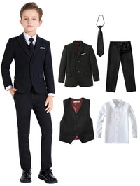 Boys Suits Colorful Formal Suits 5 Piece Slim Fit Dresswear Suit Set School Uniforms Good Vibrations