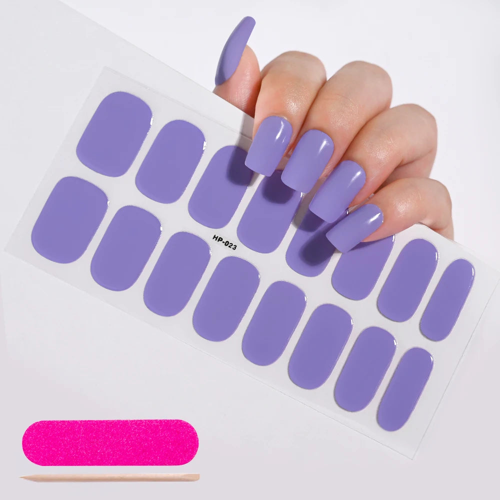 UV Semi-Cured Gel Nail Wraps Stickers Strips French Long Lasting Full Cover LED Gel Semi Cured Nail Sliders For Nail Extension & Good Vibrations