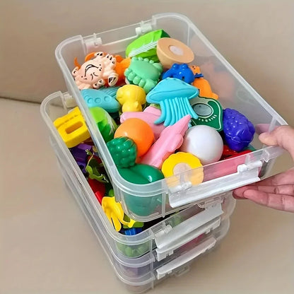 Building Blocks Storage Box Transparent Visibility Tool Classification Boxes Moisture-Proof Grid Drawer Stackable Storage Casket Good Vibrations