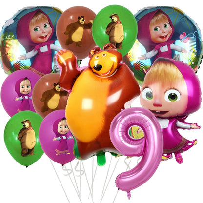 Girl and the Bear Birthday Decorations Disposable Tableware Tablecloth Cup Plate Napkin Balloons Baby Shower kids Party Favors Good Vibrations