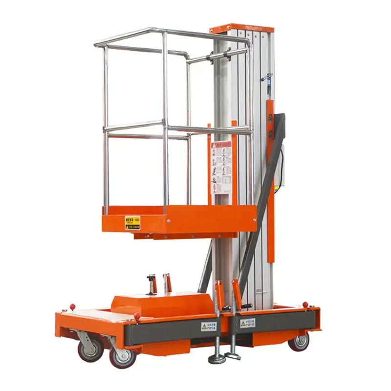 Portable residential single lift, lifting height 6m - 10m, aluminum alloy mast lifting work platform, suitable for home use Good Vibrations