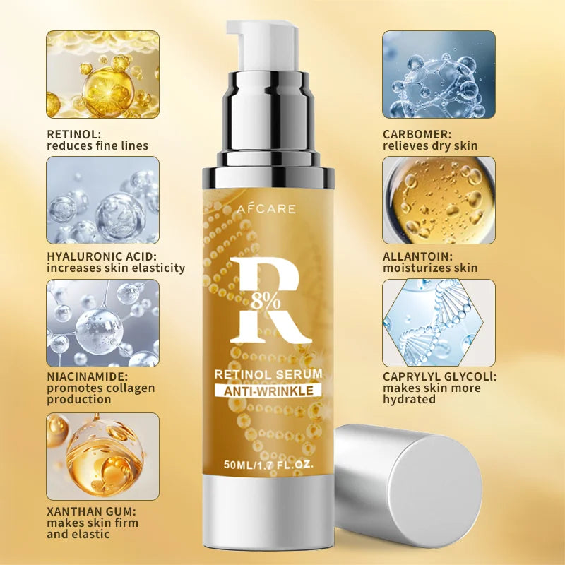 Wrinkle Removal Retinol Serum  Facial Serum Rejuvenation Lift Firming Anti-aging Whitening Invisible Pores Beauty Skin Care Good Vibrations
