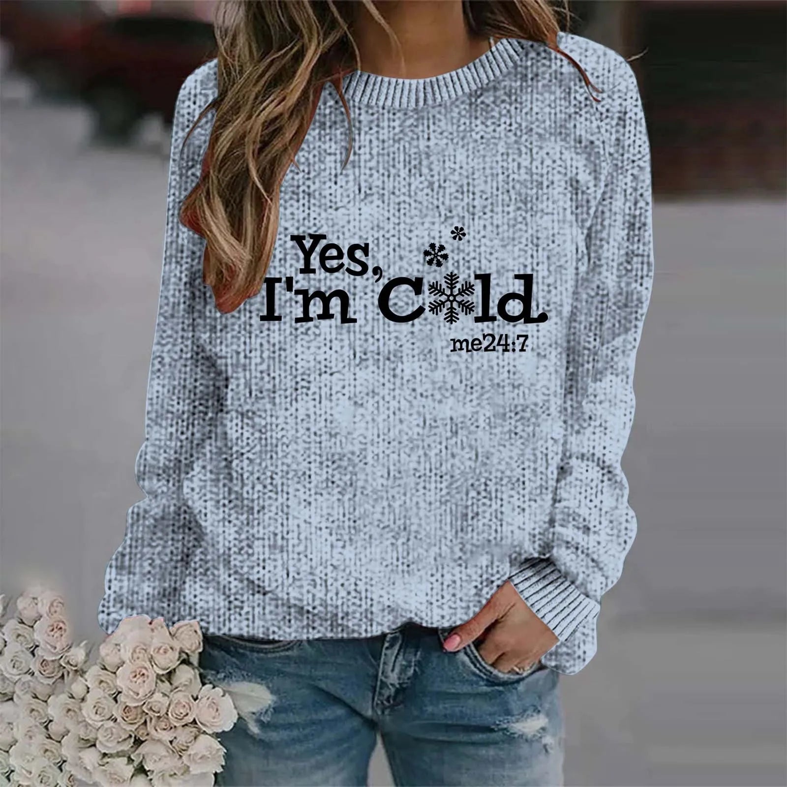 Women's Y2k Letter Print Knitwear Large Size Loose Soft Pullover Sweater Comfy Casual Crewneck Long Sleeve Sweater Jersey New Good Vibrations