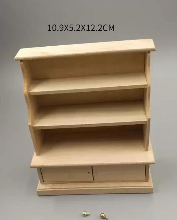 1:12  Miniature Dollhouse Furniture Model Play House Toy Cabinet Wooden Clamshell Desk New Diy Miniature Dollhouse Accessories Good Vibrations
