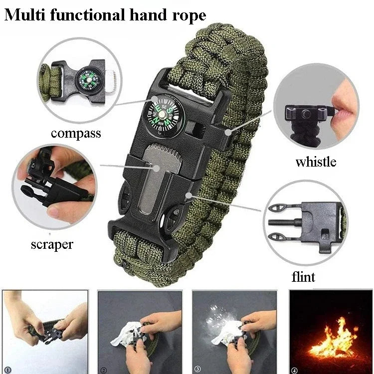 Survival Kit military Camping Multifunction Defense Equipment First Aid SOS for Wilderness Adventure With knife Thermal Blanket Good Vibrations