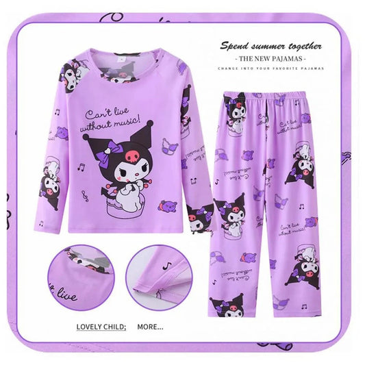 New Pajamas Boys Girls Pajamas Stitch Clothing Sets Kids Long Sleeve +Pant 2 Pieces Children Home Clothing Girl Nightgown Pjs Good Vibrations