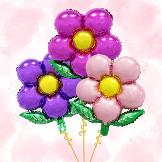 3pcs Flower Balloons Pink Rose Red Purple Flower Balloon Birthday Party Wedding Decorations Good Vibrations