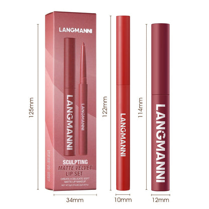 Integrated waterproof lipliner+lipstick lipstick lipstick set,no smudge,no fade,no cup,durable,easy to create a perfect makeup! Good Vibrations
