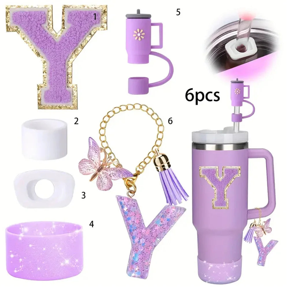 6PCS Cup Accessories Set for Stanley Cup  40oz tumbler with handle Including Silicone Straw Topper and Boot, Spill Proof Stopper Good Vibrations Adult Super Store