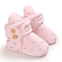Baby Autumn/Winter Pink Snow Boots 0-18M Girl Baby Warm Cotton Shoes Solid Color First Walking Shoes Children's Shoes Good Vibrations