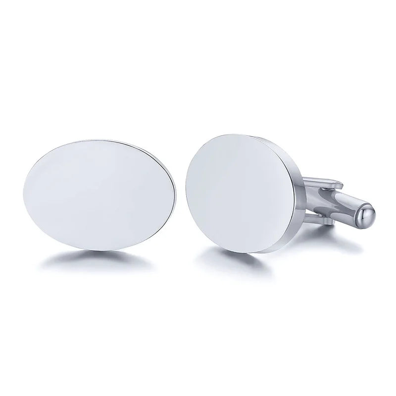 Personalized Engrave Initial Cufflinks for Wedding Birthday Groomsmen Gift Stainless Steel Cufflinks Statement Jewelry Good Vibrations