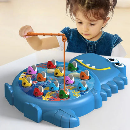 Dinosaur Simple Magnetic Fishing Toys Play Rod Game Toys for Children Baby Montessori with Rod Kids Educational Rotating Gift Good Vibrations