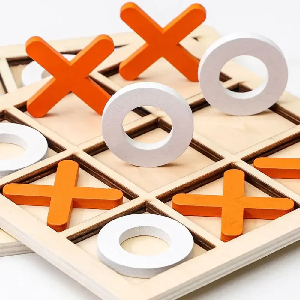 1PC Wooden Board Game Tic Tac Toe 9"x9" Table Toy for Kids Gifts Family Games Desk Decoration Board Game Good Vibrations