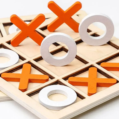 1PC Wooden Board Game Tic Tac Toe 9"x9" Table Toy for Kids Gifts Family Games Desk Decoration Board Game Good Vibrations