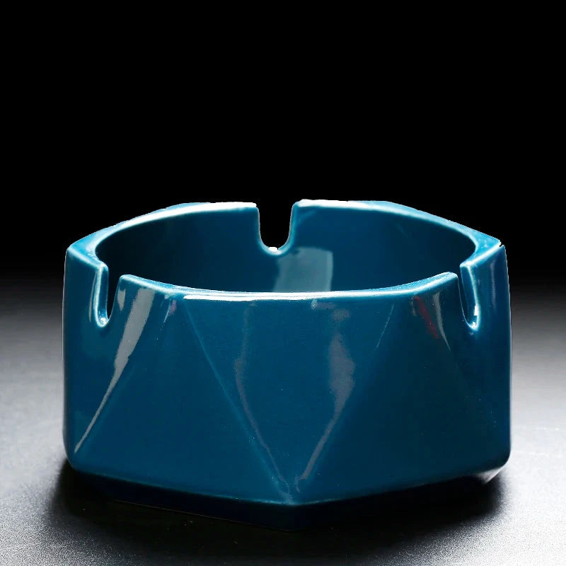 European-style Ceramic Ashtray with Cover Creative Personality Fashion Office Anti-flying Ashtray Living Room Home Decoration Good Vibrations Adult Super Store