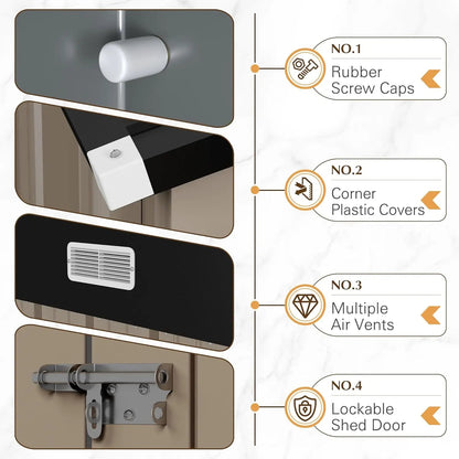 10x8 Foot Outdoor Metal Storage Shed with Lockable Door - Waterproof Garden Shed for Backyard and Patio Tools Good Vibrations