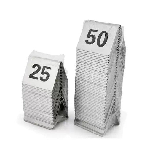 Double Sides Stainless Steel Table Numbers Square Table Digital Card Plate Restaurant Hotel desk Number,10Pcs per Set Good Vibrations