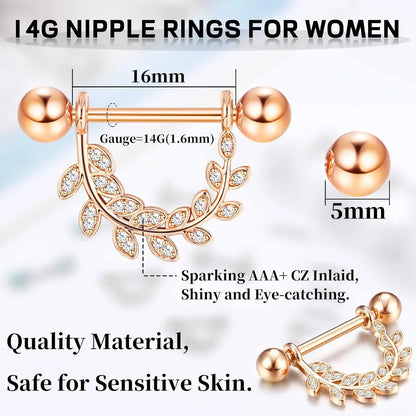 Bobisty Nipple Piercing Jewelry Stainless Surgical Steel Tongue Rings Ball Heart Butterfly Belly Barbell Body Jewelry for Women Good Vibrations