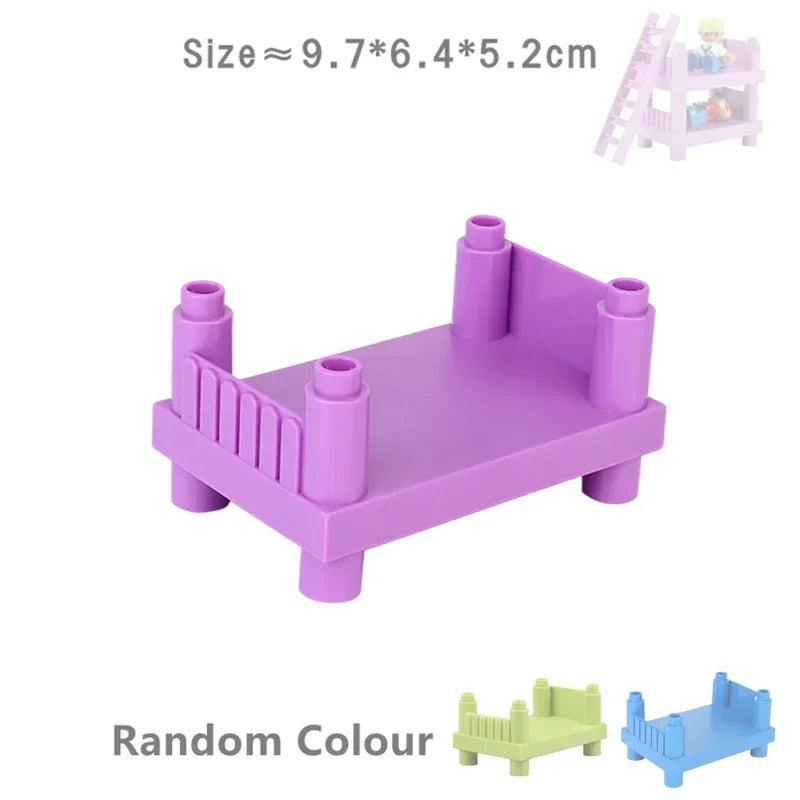 Big Building Blocks Play House Furniture Accessories Indoor Utensil Bed Compatible Large Bricks Assemble Toys Children Kids Gift Good Vibrations