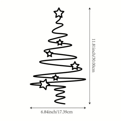 [Wall Decoration Christmas Tree] Elegant Black Christmas Tree Wall Art - Non-Electric Holiday Decor for Indoor & Outdoor. Good Vibrations