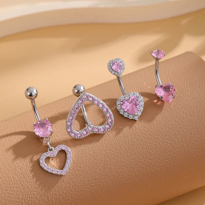 3-5pcs/Lot Belly Button Ring Sets Heart Butterfly Flower Dangled Belly Piercing Nombril 14G Curved Navel Rings Jewelry for Women Good Vibrations Adult Super Store