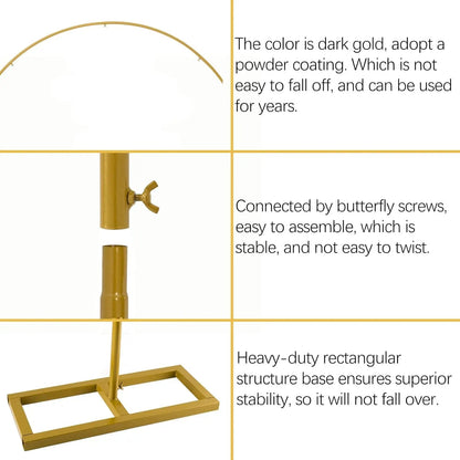 Gold Metal Wedding Arch Backdrop Stand 7.8FT Balloon Arch Stand for Birthday Ceremony Decoration Arch Stand Backdroper Good Vibrations