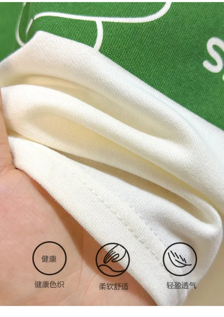 2024 New Kids Short Sleeve Suit Striped Girls Boys Set Summer Tops +short Baby Clothes Children's Wear Good Vibrations