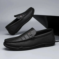 Fashion Leather Men Casual Shoes Slip on Italian Formal Loafers Luxury Brand Comfortable Men Soft Male Driving Shoes Moccasins Good Vibrations