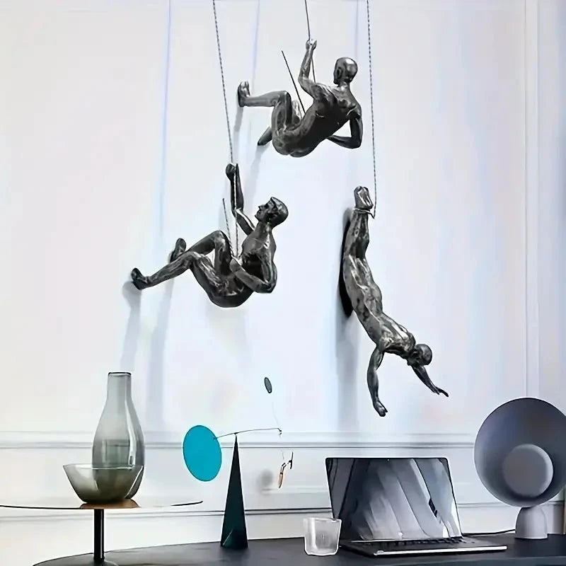 Retro Climbing Man Series Statue Wall Decoration Unique Touch Creative Climbing Statue Pendant Party Decoration Good Vibrations