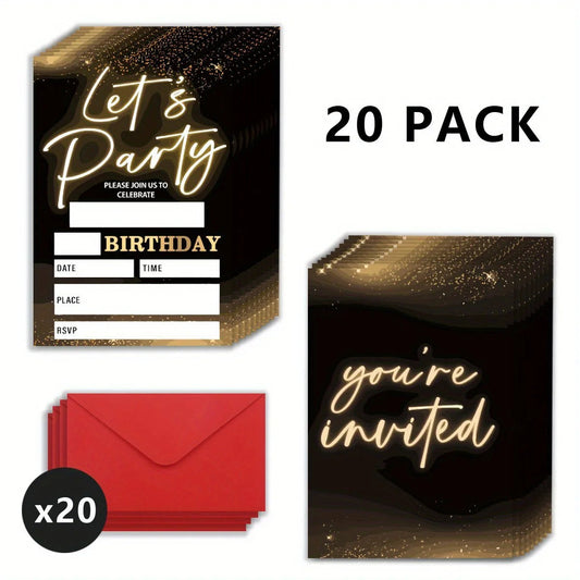 20pcs, Birthday invitation cards, 20 birthday invitation cards with envelopes, bluey birthday party invitations Good Vibrations