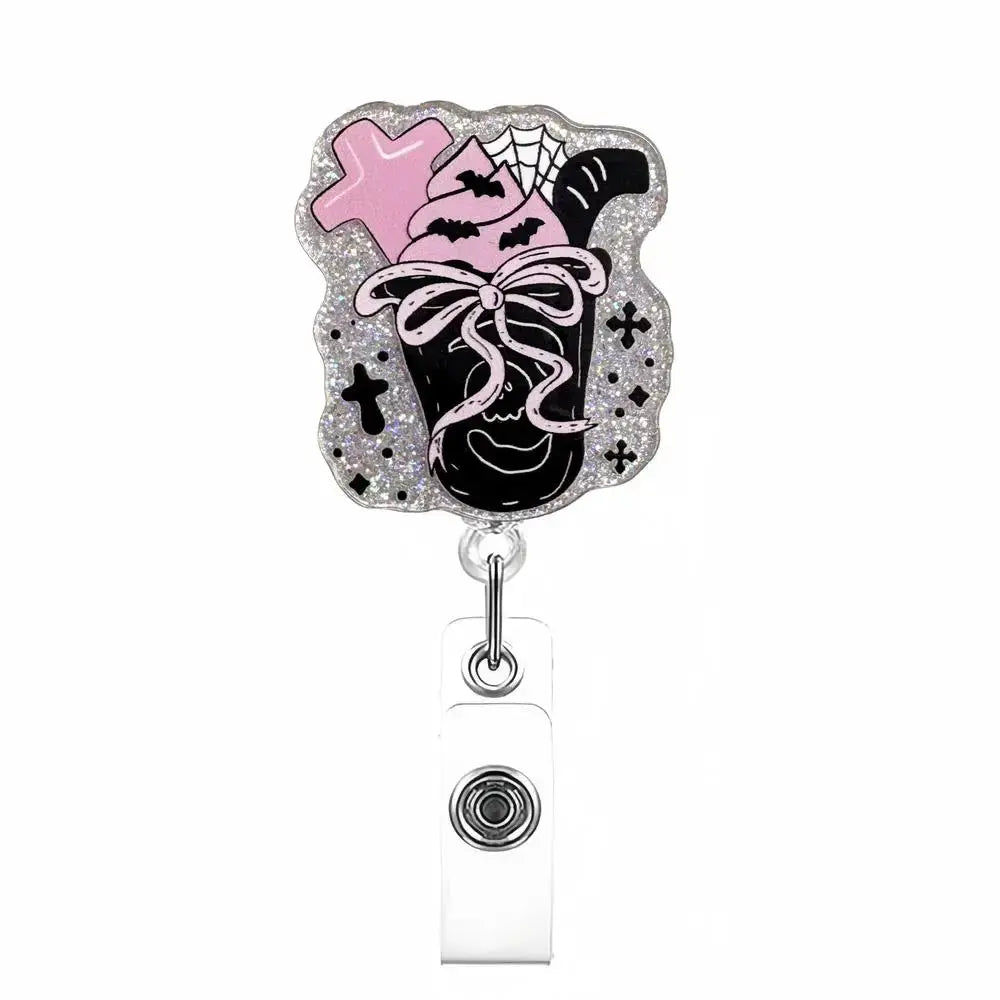 New Glitter Acrylic Retractable Nurse Badge Reel Doctor Teacher Student Name Id Card Holder Keychains Lanyard Wholesale Good Vibrations