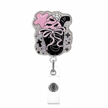 New Glitter Acrylic Retractable Nurse Badge Reel Doctor Teacher Student Name Id Card Holder Keychains Lanyard Wholesale Good Vibrations