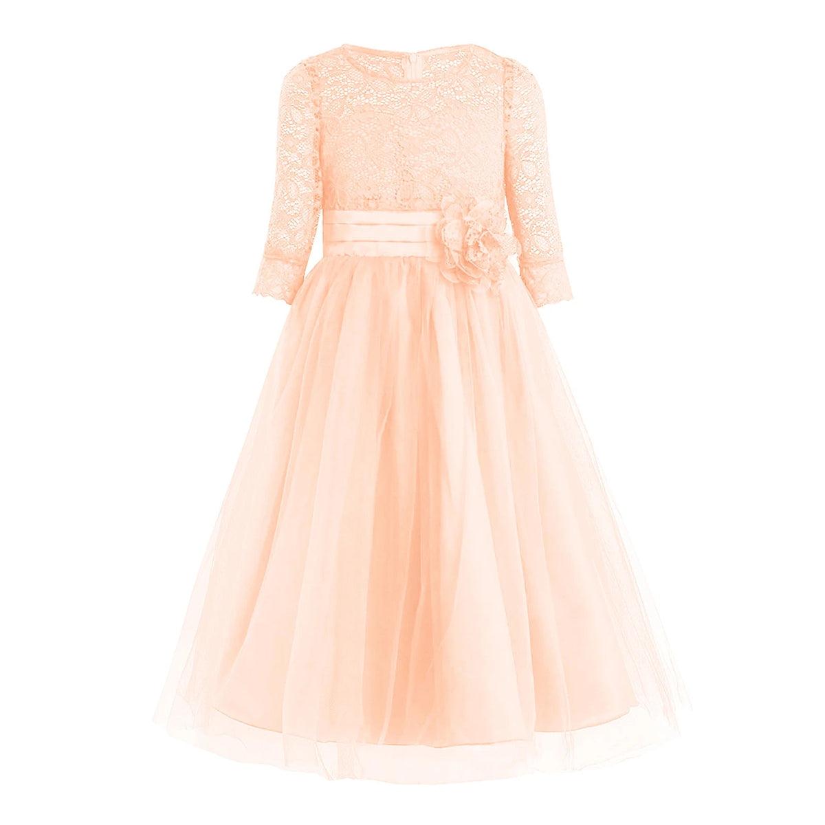 Elegant Floral Lace Flower Girl Dresses Kids Princess Wedding Dress Pageant Birthday Evening Party Dress Girls Formal Clothes Good Vibrations