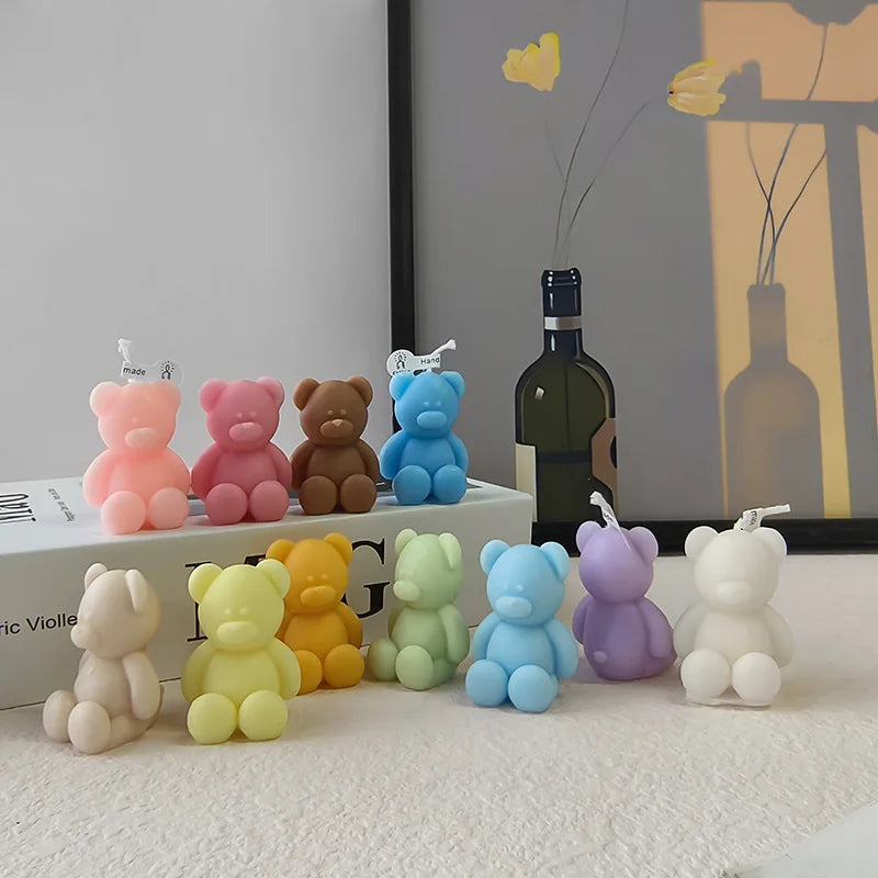 1pc Lovely Bear Aromatherapy Candles for Home Decoration Lovely Scented Candle Photography Props Festival Home Ornaments Good Vibrations