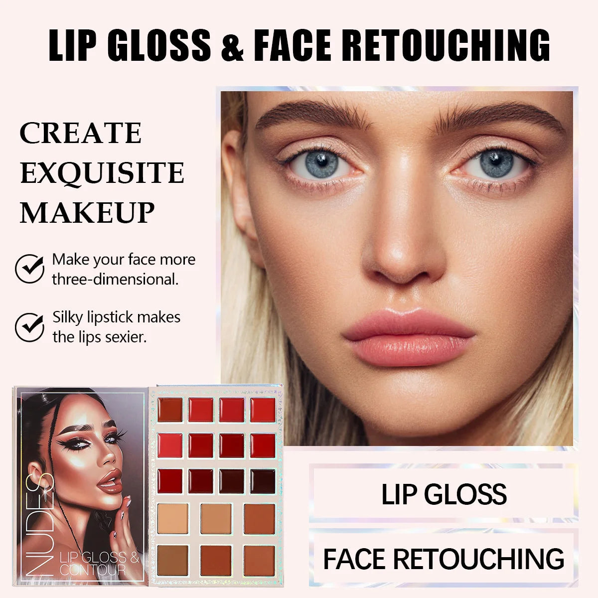 78 Colors of Eye Shadow, Blush and Lip Gloss All-in-One Makeup Palette with Rich Colors, Fine Powder and Easy to Apply Good Vibrations