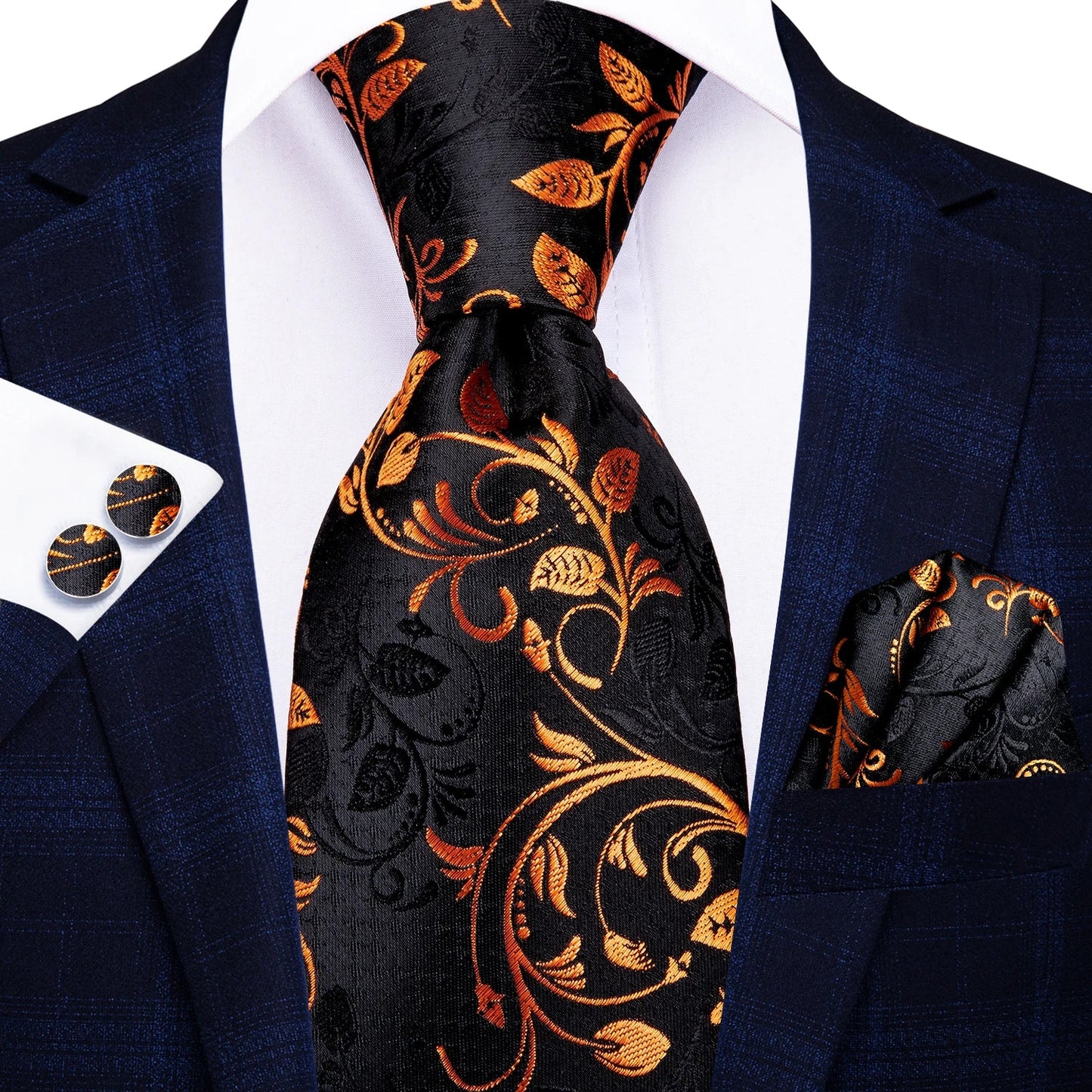 Hi-Tie 8.5cm Business Black Solid Paisley 100% Silk Men's Tie Neck Strip Ties for Men Formal Luxury Wedding Neckties Gravatas Good Vibrations
