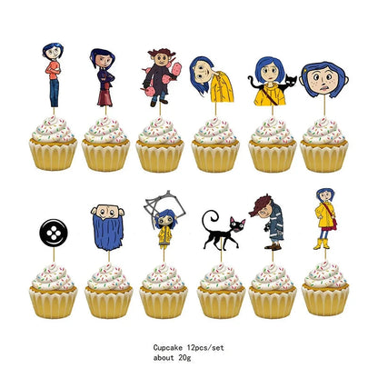 Coraline Birthday Party Decorations Supplies Coraline Balloons Decoration Happy Birthday Disposable Tableware Paper Party for Ki Good Vibrations