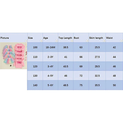 Citgeett Autumn Kids Toddler Girl Birthday Outfit Letter Embroidery Long Sleeve Sweatshirt Rainbow Tulle Skirt Set Fall Clothes Good Vibrations
