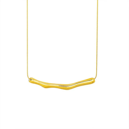 ZAKOL European and American Fashion Stainless Steel Gold Color Collar Bone Chain for Women Fashion Short Necklaces Jewelry Good Vibrations
