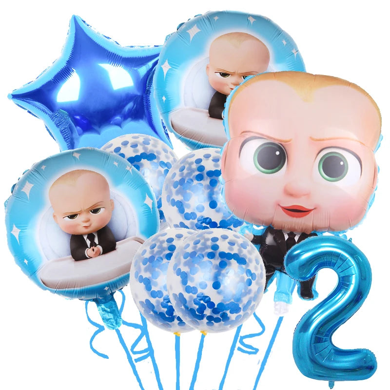 Baby Boy Party Decoration Banner Tableware Supplies Paper Boy DIY Cake Topper Birthday Foil Balloons Kit Accessory Gift Bags Good Vibrations