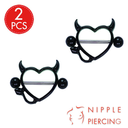 1Pair Surgical Steel Nipple Rings Nipple Piercing Bar Jewelry for Women Men with Sparkle CZ 14G Barbell Body Jewelry Accessories Good Vibrations