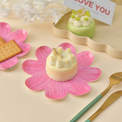 Disposable Daisy Paper Plate Flower Meal Plate Picnic Cake Plates Birthday Theme Party Decoration Good Vibrations