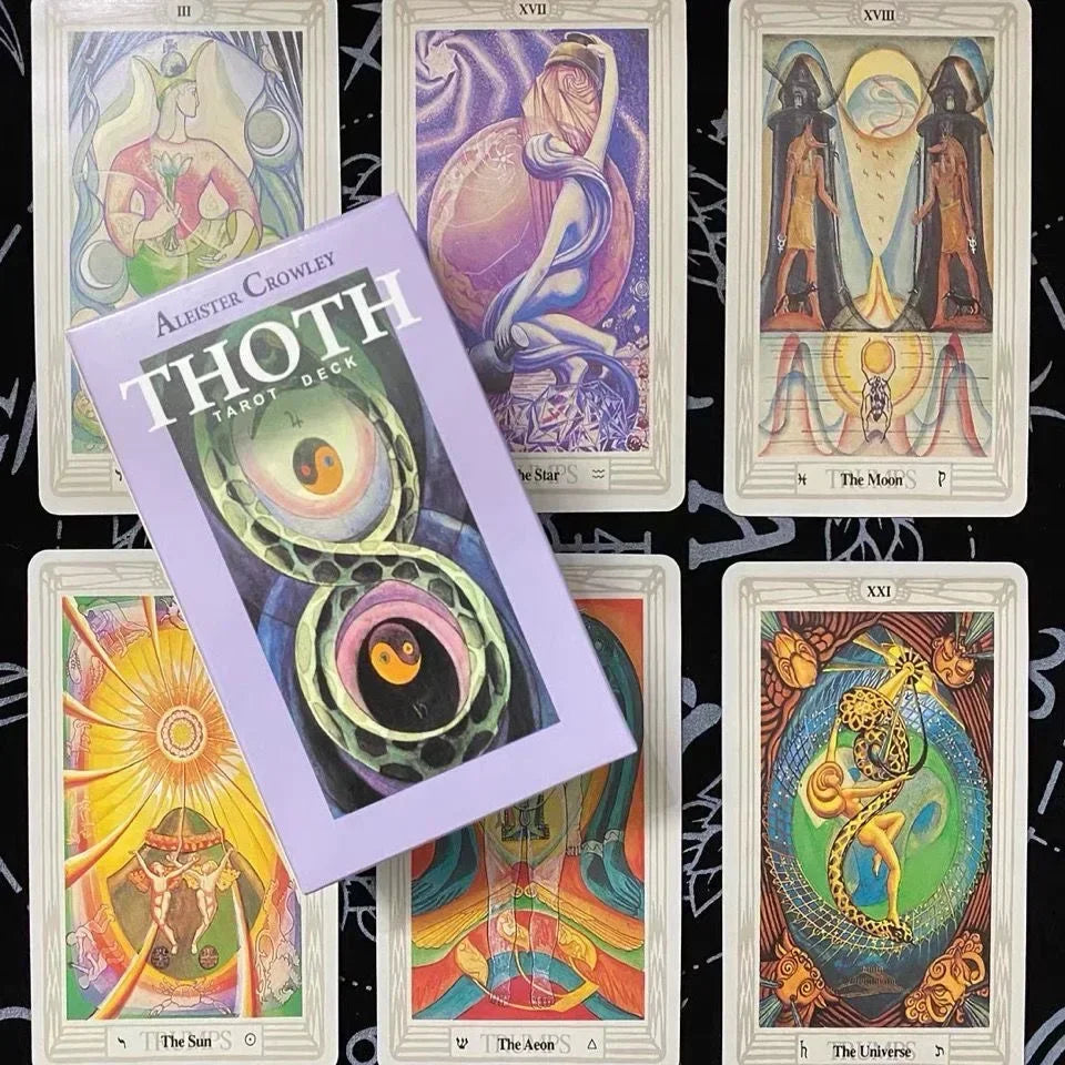 Thoth Tarot Cards 78 Cards Deck Mysterious Divination Oracle Playing Card Board Game Playing Games Card Board Game Good Vibrations