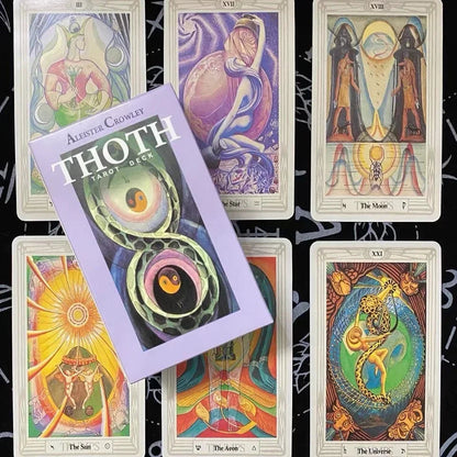 Thoth Tarot Cards 78 Cards Deck Mysterious Divination Oracle Playing Card Board Game Playing Games Card Board Game Good Vibrations