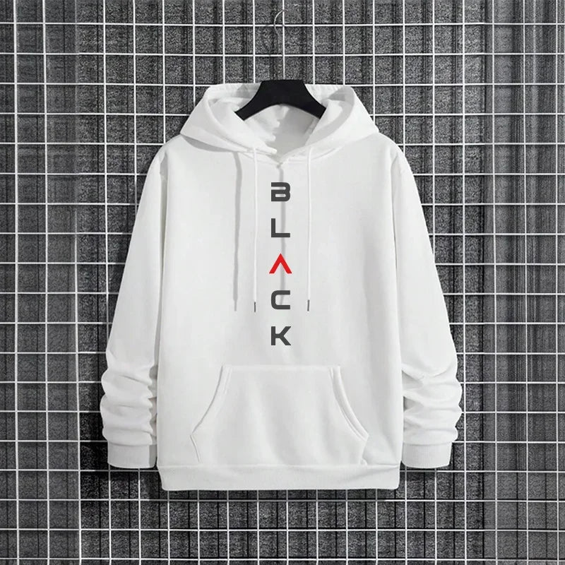 2026 New Arrival Men's Tracksuit Black Letter Print Sweatshirt + Pants Urban Causal Fashion Sportswear Fall/winter Sports Suit Good Vibrations