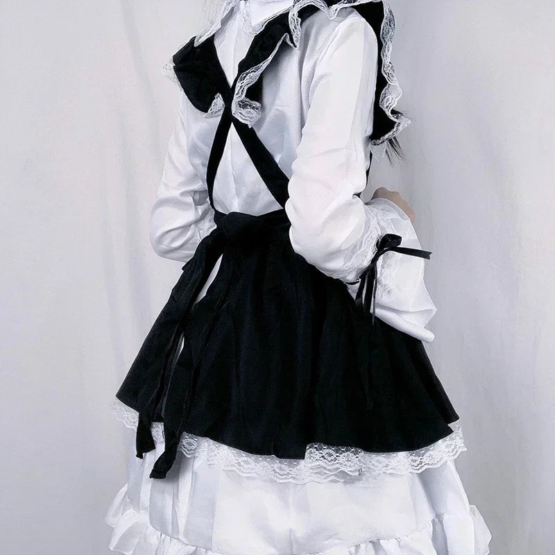 Women Maid Outfit Lolita Cosplay Cute Sexy Erotic Kawaii Cafe Costume Black White Men Uniform Apron Dress Cute Bow Mucama 2026 Good Vibrations