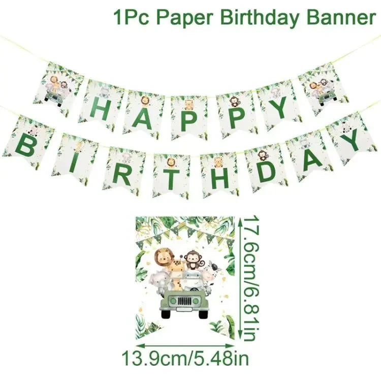 Jungle Safari Birthday Decoration Jungle Animals 1st Birthday Gifts Decoration Wild One Birthday Tableware Baby Shower Decor Good Vibrations
